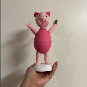 Piglet Figurine with Pink and Green Accents
